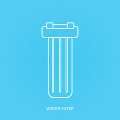Tap water filter icon set. Drink and home water purification filters. Vector water filter icon. In line water filter 