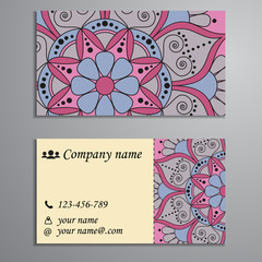 Invitation, business card or banner with text template. Round fl