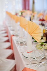 Banquet wedding table setting