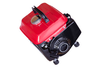 Modern red petrol run electrical generator