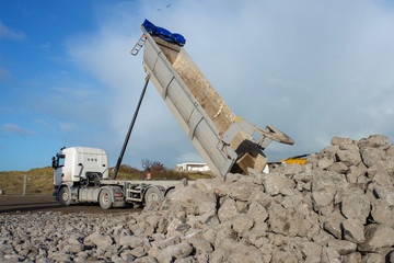 d&eacute;chargement sur le chantier