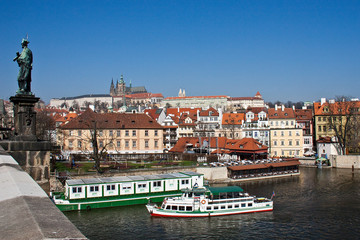 Tschechien - Prag - Blick von der Karlsbrücke auf den Hradschin