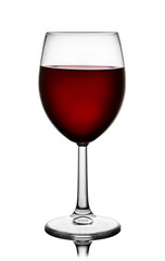 Front view of red wine glass