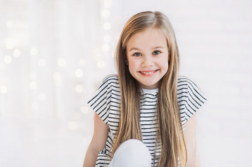 Laughing cute girl portrait