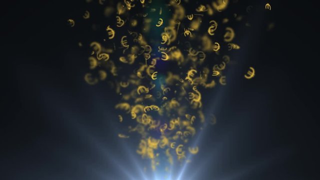 Euro Currency scatters in different directions. Money fly in different directions.