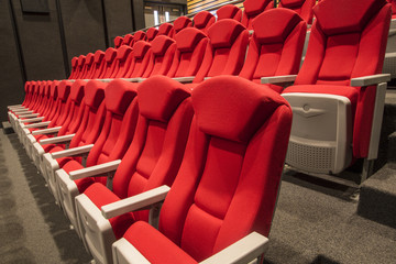 Fototapeta premium Red cinema or theater seats