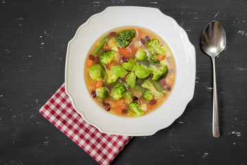 Italian vegetable soup on the table