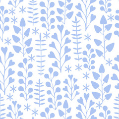 Beautiful floral ornament, Monochrome Vector seamless pattern.
