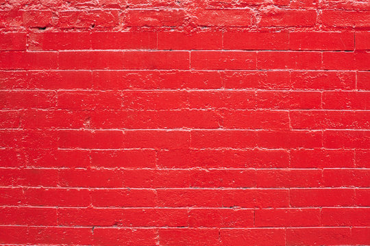 Red Painted Bricks Wall Texture Background