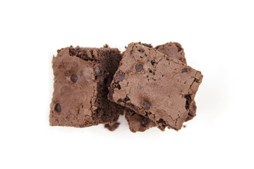 Chocolate Brownie isolated on white background