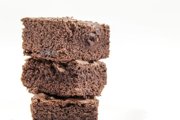 Chocolate Brownie isolated on white background