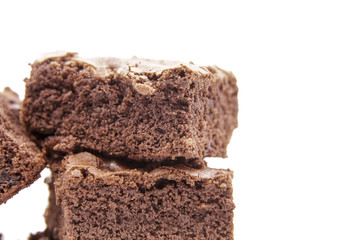 Chocolate Brownie isolated on white background