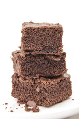 Chocolate Brownie isolated on white background