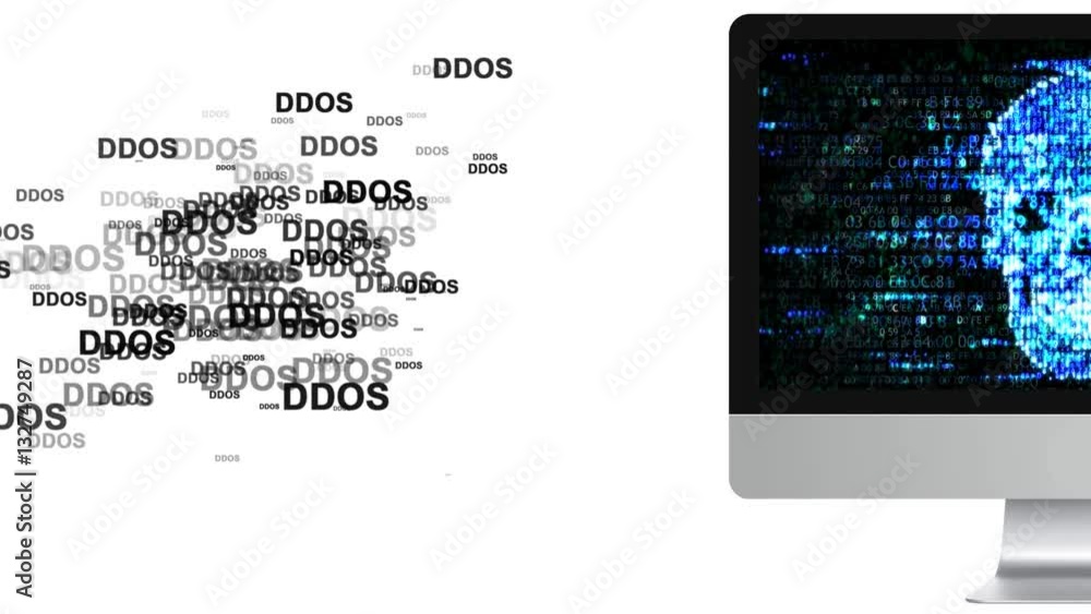 Poster hackers on the internet. ddos attack, infection trojan, virus attacks on computer.