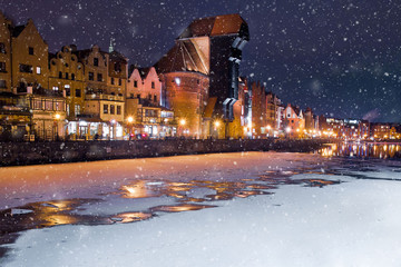 Gdańsk in the winte, Poland