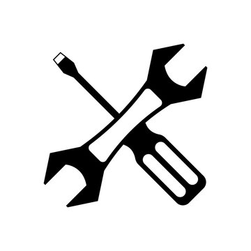 Service tool icon. Wrench, screwdriver.