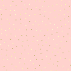 Golden glitter stars, seamless pattern, pink background