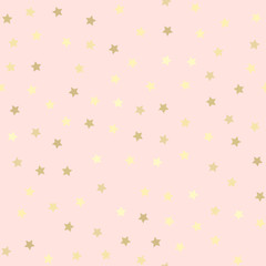 Golden glitter seamless pattern, pink background