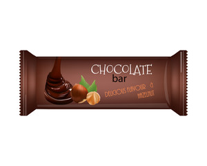 Chocolate Bar with Nuts Isolated on white