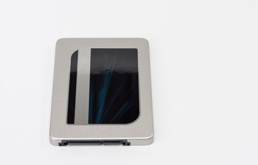 Solid state drive disk on white background