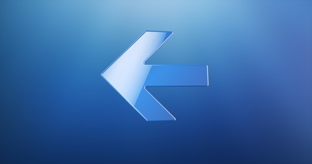 Arrow Left Blue 3d Icon