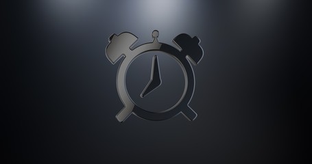 Alarm Clock Black 3d Icon