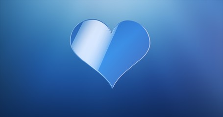 Like Heart Blue 3d Icon