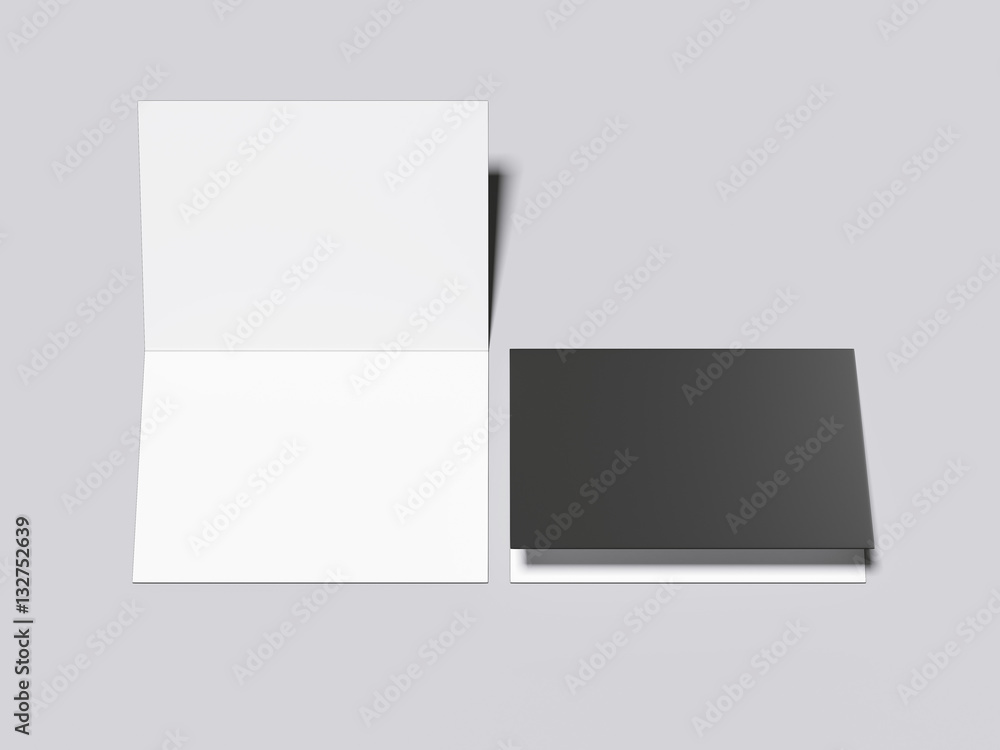 Aufkleber closed and opened leaflets. 3d rendering