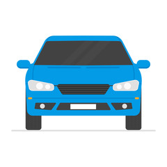 Car isolated vector illustration. Automobile in white background