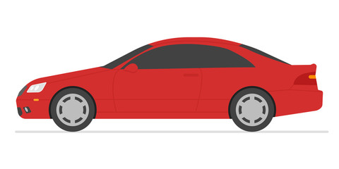 Car isolated vector illustration. Automobile in white background