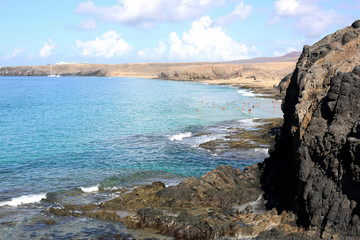 Fototapeta na wymiar Beautiful coast on Lanzarote Island, Spain