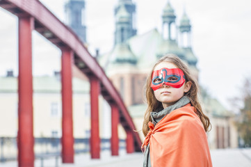 Girl in superhero costume