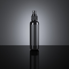 Black blank spray bottle. 3d rendering
