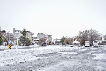 Aksaray City During Winter in Turkey