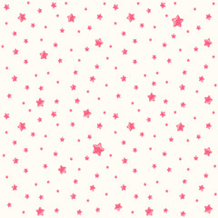 Cute pattern for kids - bright stars on clear sky