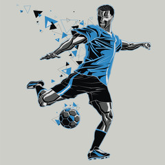 Fototapeta premium Soccer player with a graphic trail