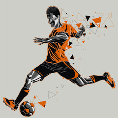 Fototapeta premium Soccer player with a graphic trail