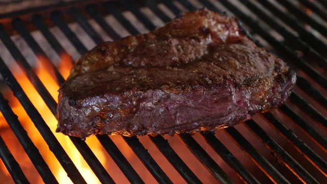 Dry Aged Barbecue Entrecote Steak in the Grill
