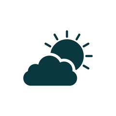 cloud and sun icon, vector illustration