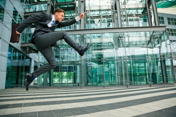 Jumping Businessman