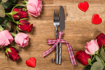 Served table for Valentines day