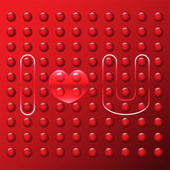 I LOVE YOU message in red game board or other.