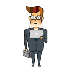 ビジネスマン　タブレット