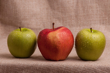 red and green apples