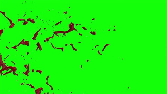 Hd Blood Burst Slow Motion (Green Screen) 157