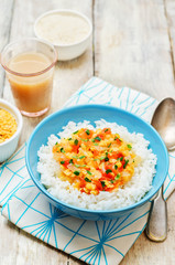 Yellow lentils Dahl with rice