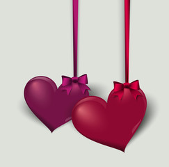 Hängende Herzen zum Valentinstag