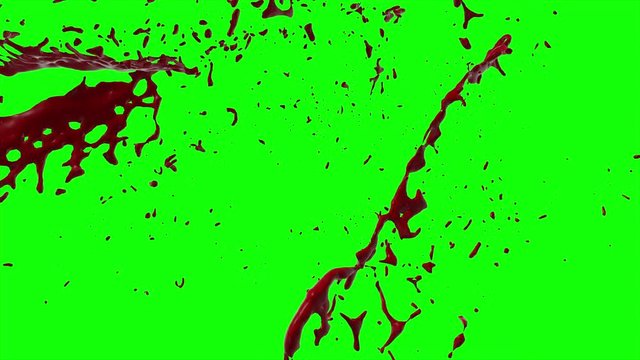 Hd Blood Burst Slow Motion (Green Screen) 146