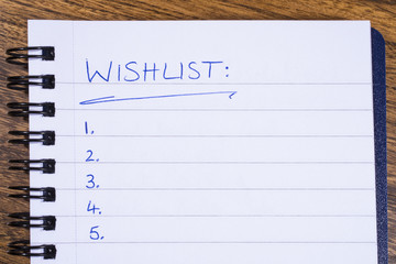 A Wish List in a Note Book