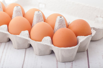 Eggs in paper container